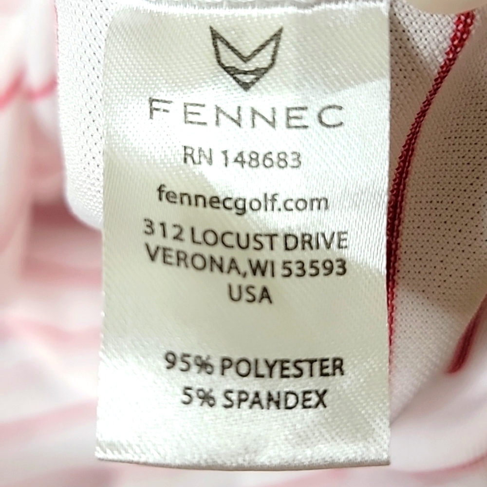 Fennec Golf Polo Shirt Size Large White with Red Stripe Logo Embossed OC - Picture 8 of 8